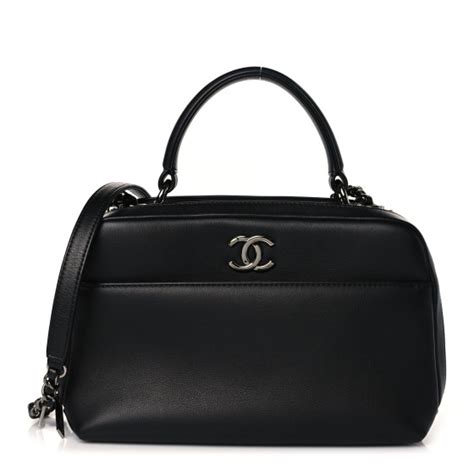 CHANEL Calfskin Small Trendy CC Bowling Bag Black